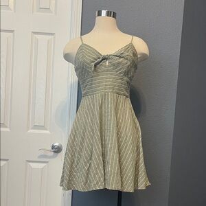 Trixxi Olive Striped Mini Dress